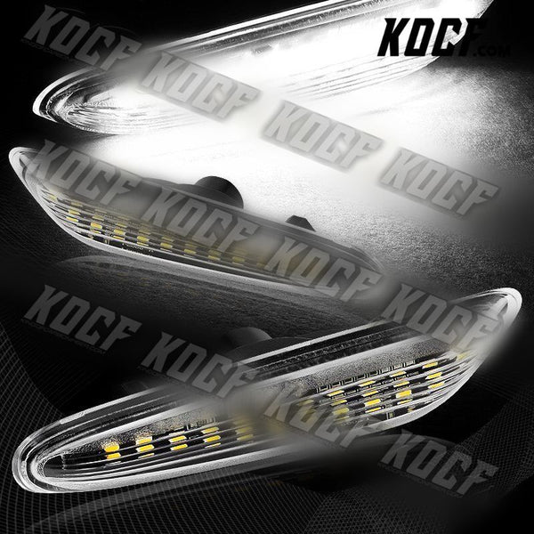 For 2006-2011 BMW 3-Series E90 E91 Clear Lens White LED Side Marker Lights Lamp - KOCF.com - Car Parts