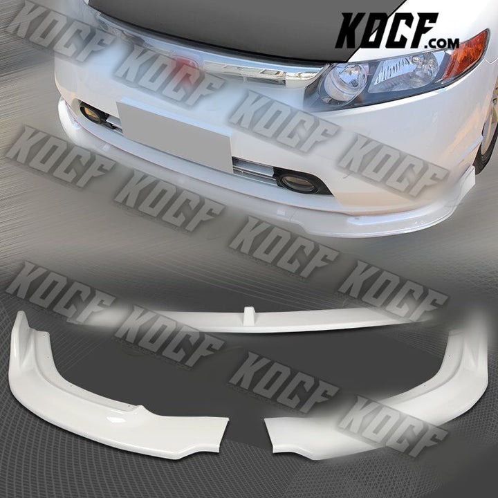 For 06-08 Honda Civic 4DR JDM CS-Style Painted White Front Bumper Body Lip 3PCS - KOCF.com - Car Parts