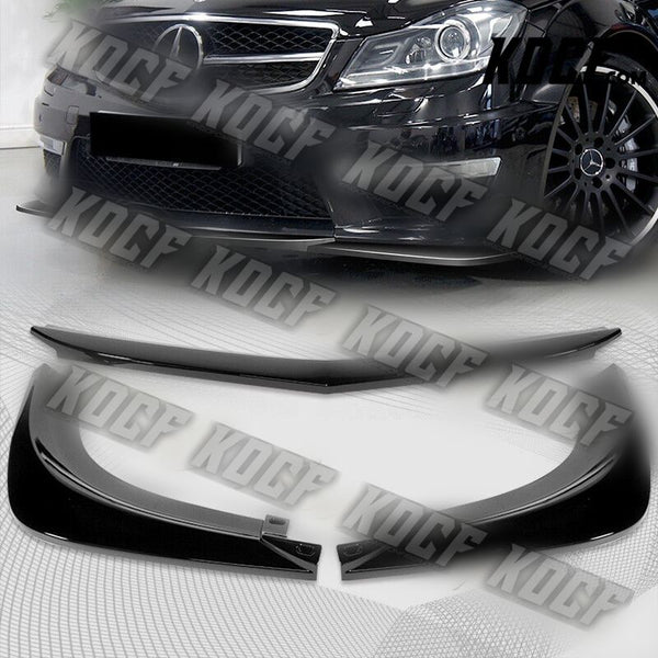 For 2012-2014 Mercedes-Benz W204 C63 AMG Painted Black Front Bumper Spoiler Lip - KOCF.com - Car Parts