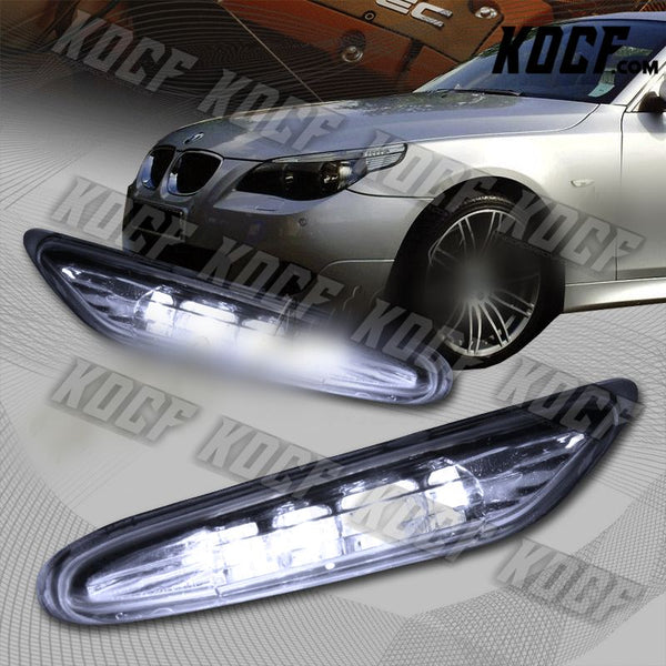 For 2003-2009 BMW E60 5 Series Clear Lens White LED Signal Side Marker Lights - KOCF.com - Car Parts