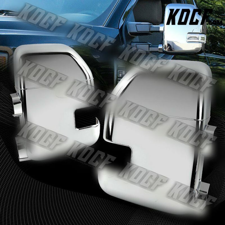 For 2017-2021 Ford F250 F350 F450 Super Duty Chrome Side Towing Mirror Cover Cap - KOCF.com - Car Parts