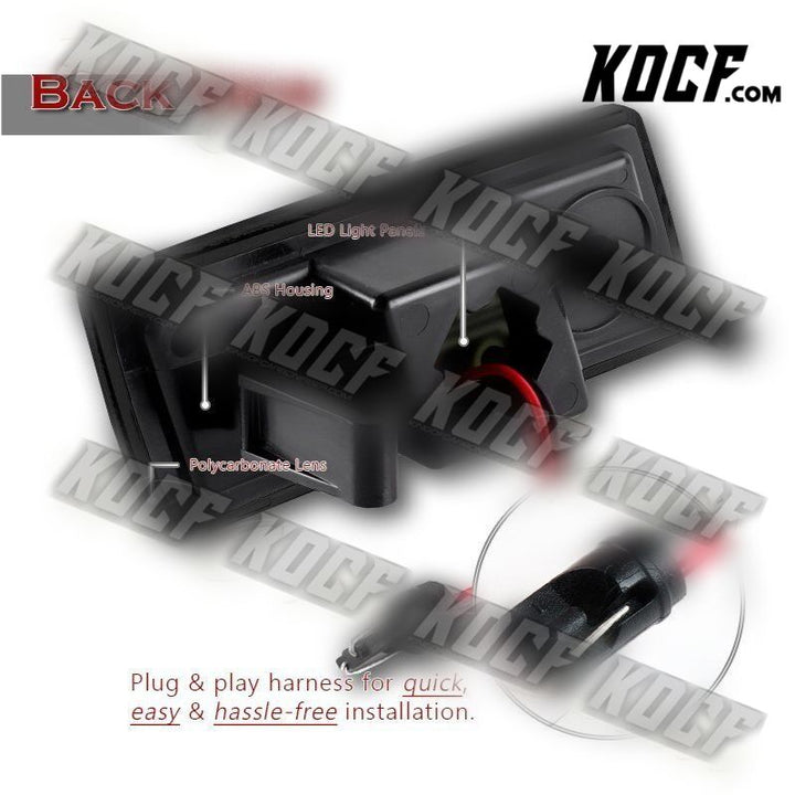 For 2005-2014 Chrysler 300 Smoked Lens White LED Turn Signal Side Marker Lights - KOCF.com - Car Parts