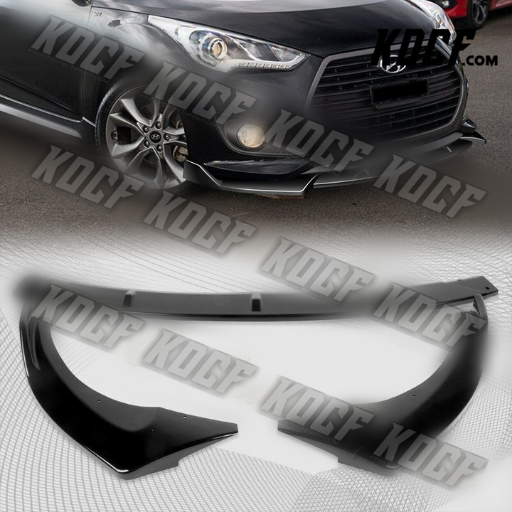 For 13-17 Hyundai Veloster Turbo Painted Black Front Bumper Splitter Spoiler Lip - KOCF.com - Car Parts