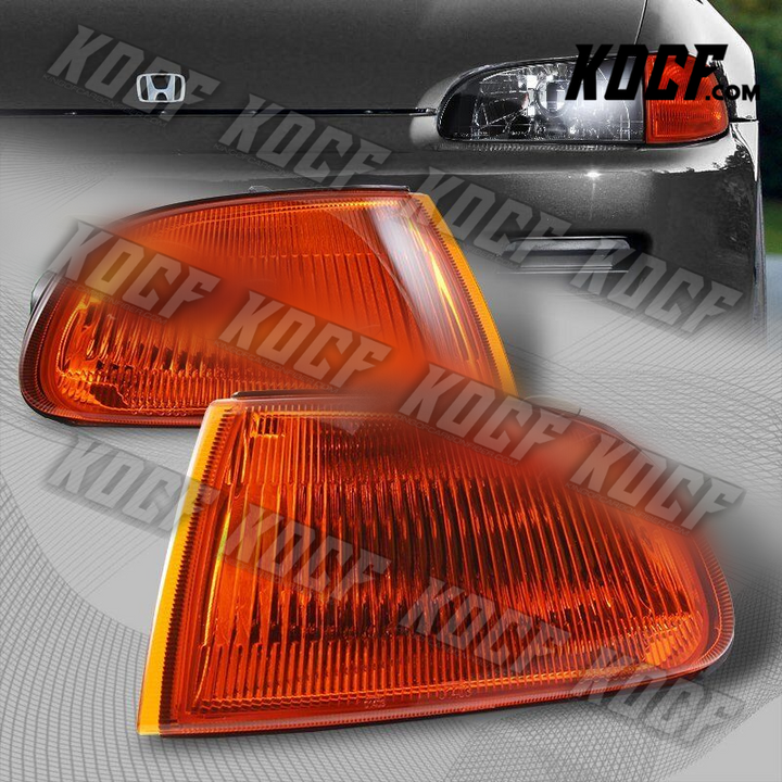 For 1992-1995 Honda Civic 2/3DR JDM Amber Turn Signal Corner Lights Lamps LH+RH - KOCF.com - Car Parts