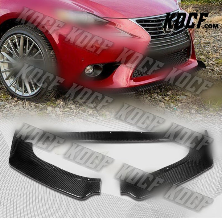 For 14-16 Lexus IS250 IS350 Base Real Carbon Fiber Front Bumper Body Kit Lip - KOCF.com - Car Parts