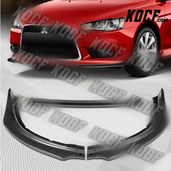 For 2009-2015 Lancer GT GTS RA-Style Carbon Look Front Bumper Body Spoiler Lip - KOCF.com - Car Parts