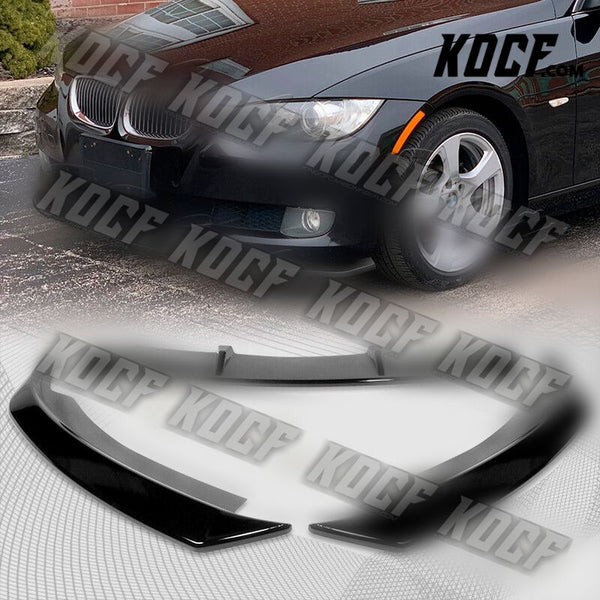 For 2007-2010 BMW 3-Series E92 E93 M-Style Painted BLK Front Bumper Spoiler Lip