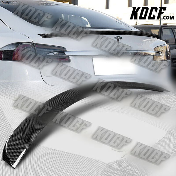 For 2012-2022 Tesla Model S OE-Style Real Carbon Fiber Trunk Lid Spoiler Wing - KOCF.com - Car Parts