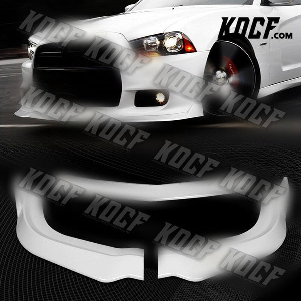 For 2011-2014 Dodge Charger SRT Painted White Front Bumper Body Kit Spoiler Lip