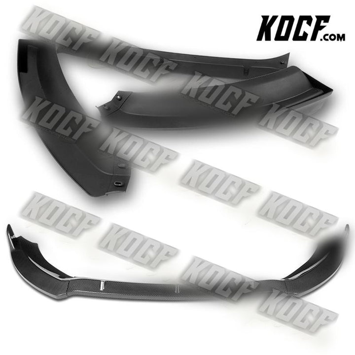 For 14-19 Ford Fiesta STP-Style Carbon Look Front Bumper Splitter Spoiler Lip - KOCF.com - Car Parts