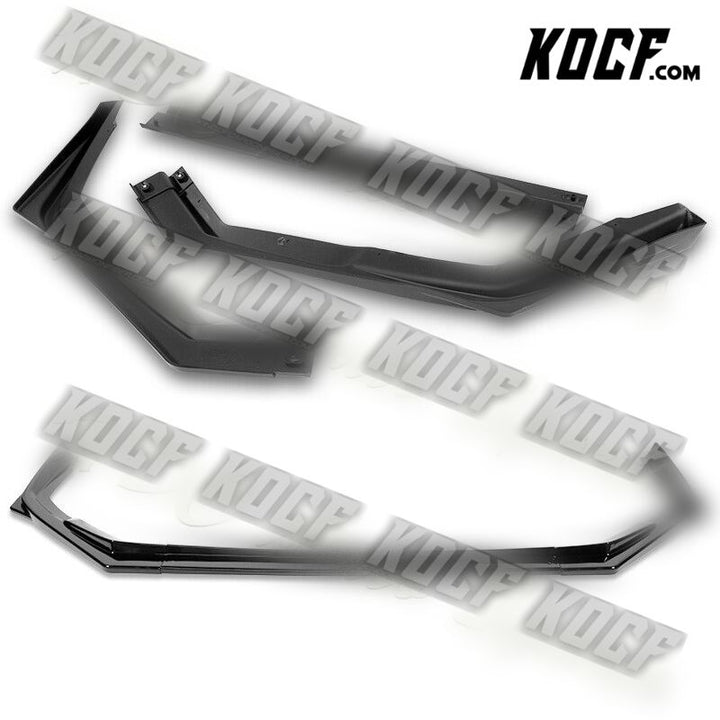 For 2017-2019 Subaru Impreza ST-Style Painted Black Front Bumper Spoiler Lip 3pc - KOCF.com - Car Parts