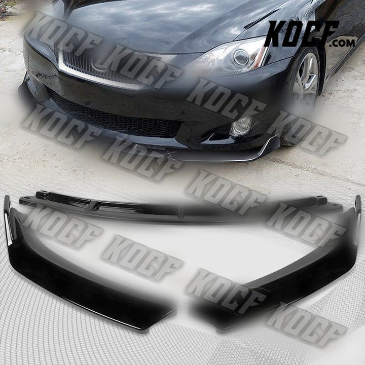 For 2009-2010 Lexus IS250 IS350 GT-Style Painted Black Front Bumper Spoiler Lip - KOCF.com - Car Parts