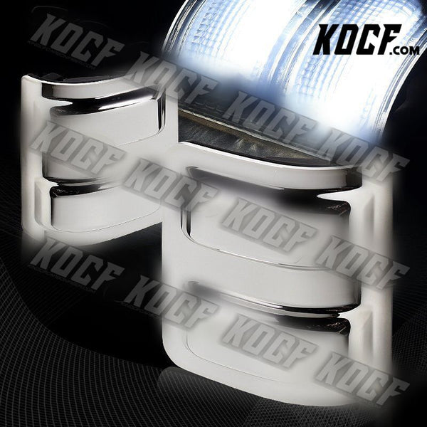 For 2008-2016 Ford Super duty Chrome Side Mirror White LED Running Signal Lights - KOCF.com - Car Parts