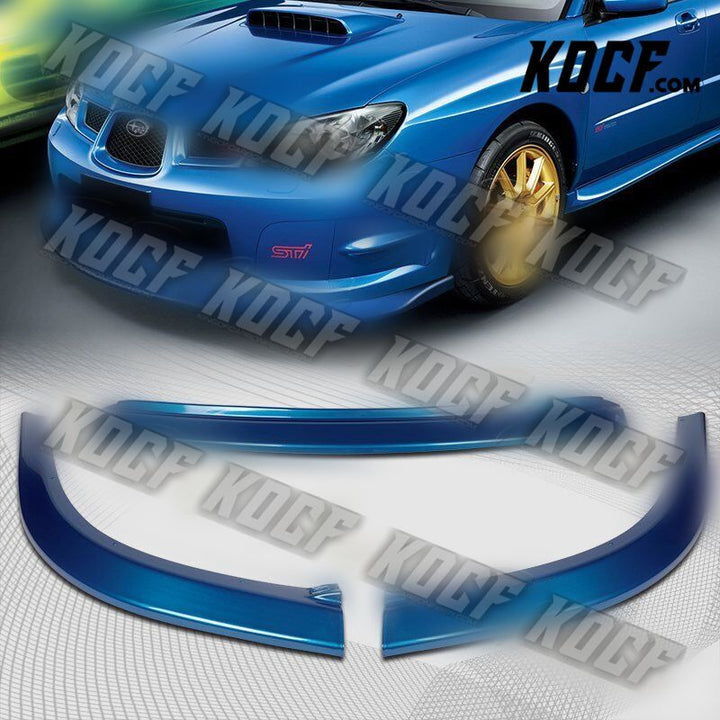 For 2006-2007 Subaru Impreza WRX STi S204 Painted Blue Front Bumper Spoiler Lip - KOCF.com - Car Parts