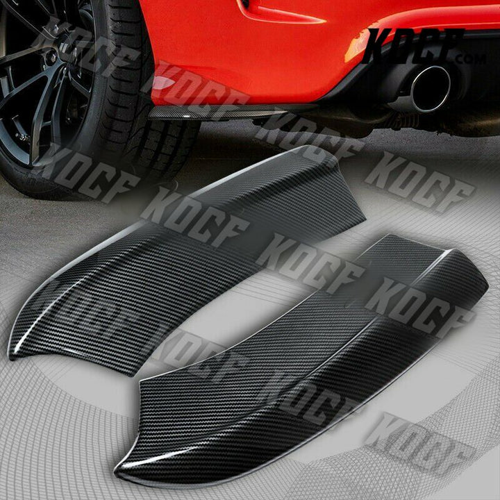 For 15-19 Dodge Charger SRT-Style Carbon Look Rear Bumper Lip Aprons 2pcs - KOCF.com - Car Parts