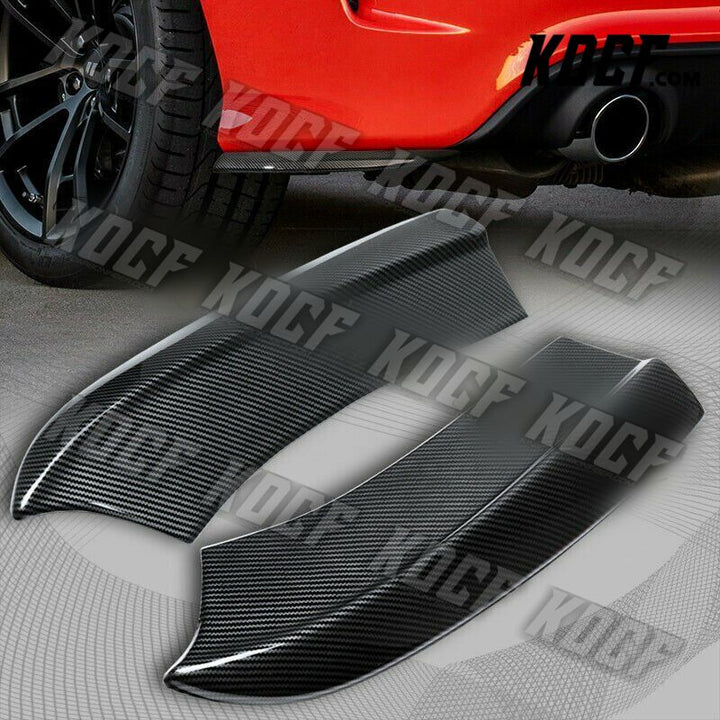 For 15-19 Dodge Charger SRT-Style Carbon Look Rear Bumper Lip Aprons 2pcs - KOCF.com - Car Parts