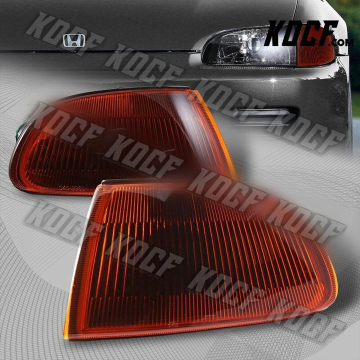 For Honda Civic Coupe/Hatchback JDM Amber Smoke Turn Signal Corner Lights Lamps - KOCF.com - Car Parts