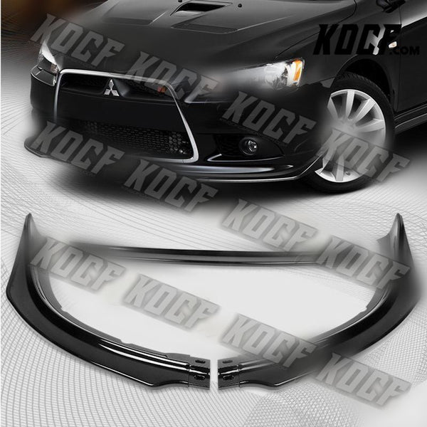 For 2009-2015 Lancer GT GTS RA-Style Painted Black Front Bumper Body Spoiler Lip - KOCF.com - Car Parts