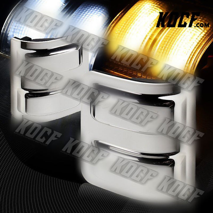 For 08-16 Ford Superduty Chrome Side Mirror White/Amber LED Running Signal Light - KOCF.com - Car Parts