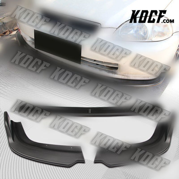 For 96-98 Honda Civic JDM CS-Style Black Front Bumper Spolier Splitter Lip 3PCS - KOCF.com - Car Parts