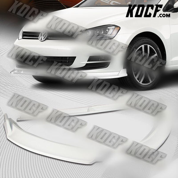 For 2014-2017 Volkswagen VW Golf MK7 Painted White Front Bumper Splitter Lip Kit