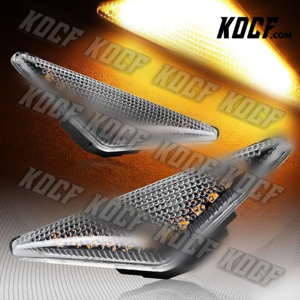 For 2001-2004 Ford Focus MK1 Clear Lens Amber LED Turn Signal Side Marker Lights