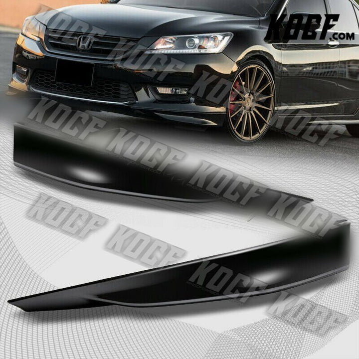 For 13-15 Honda Accord Sedan HFP-Style Black Polyurethane Front Bumper Lip 2pc - KOCF.com - Car Parts