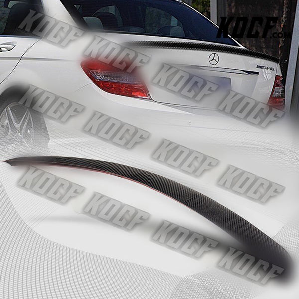 For 2008-2014 Mercedes W204 C-Class Sedan V-Type Real Carbon Fiber Trunk Spoiler