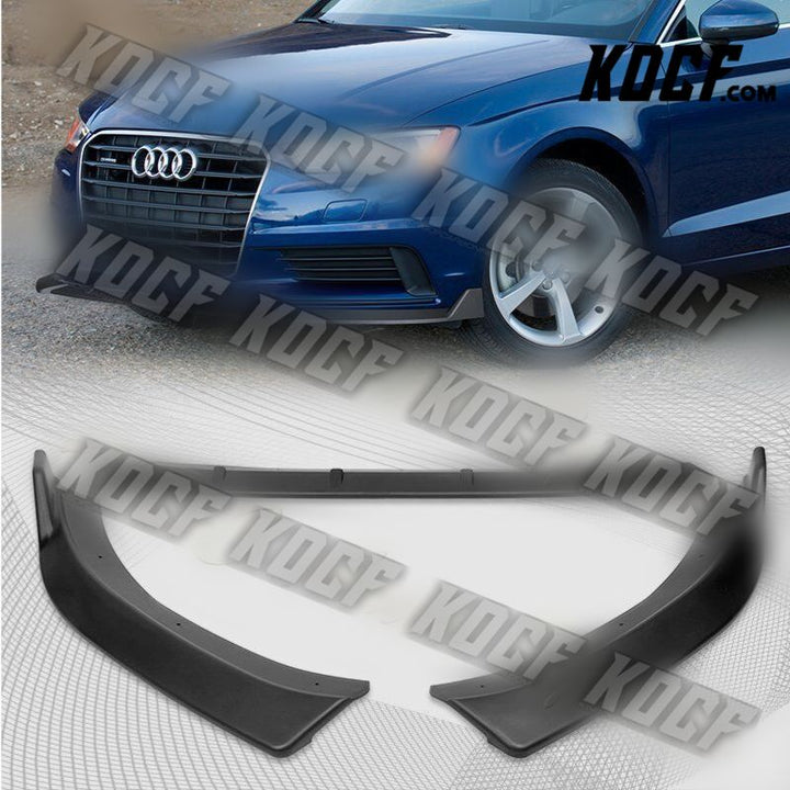 For 2014-2016 Audi A3 Matt Black Sport Front Bumper Body Splitter Spoiler Lip - KOCF.com - Car Parts