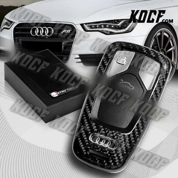 For Audi A4 A5 S4 S5 Q5 Q7 TT Real Carbon Fiber Remote Key Shell Cover Case - KOCF.com - Car Parts