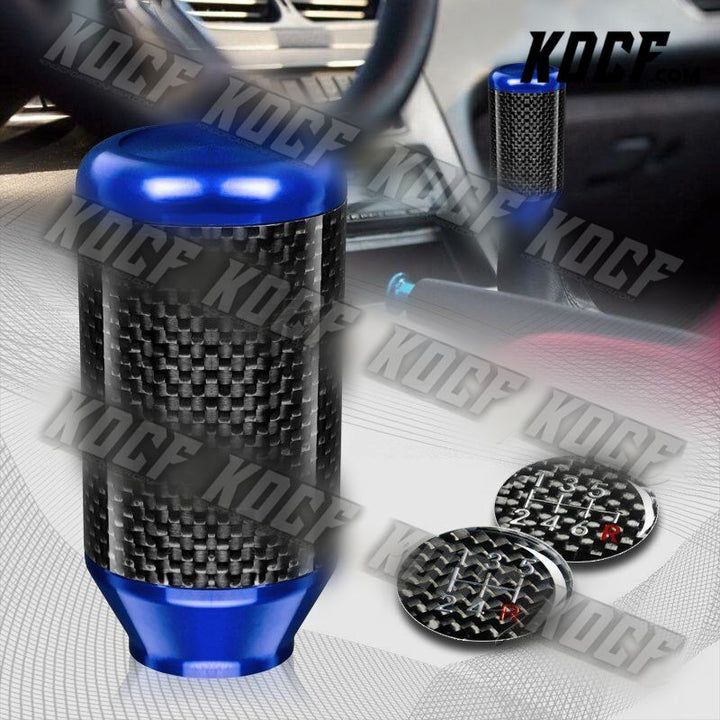 Universal Blue 5/6-Speed Manual Aluminum/Carbon Transmission Shift Shifter Knob - KOCF.com - Car Parts