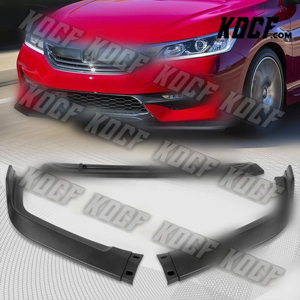 For 2016-2017 Honda Accord Sedan STP-Style Matt Black Front Bumper Spoiler Lip - KOCF.com - Car Parts