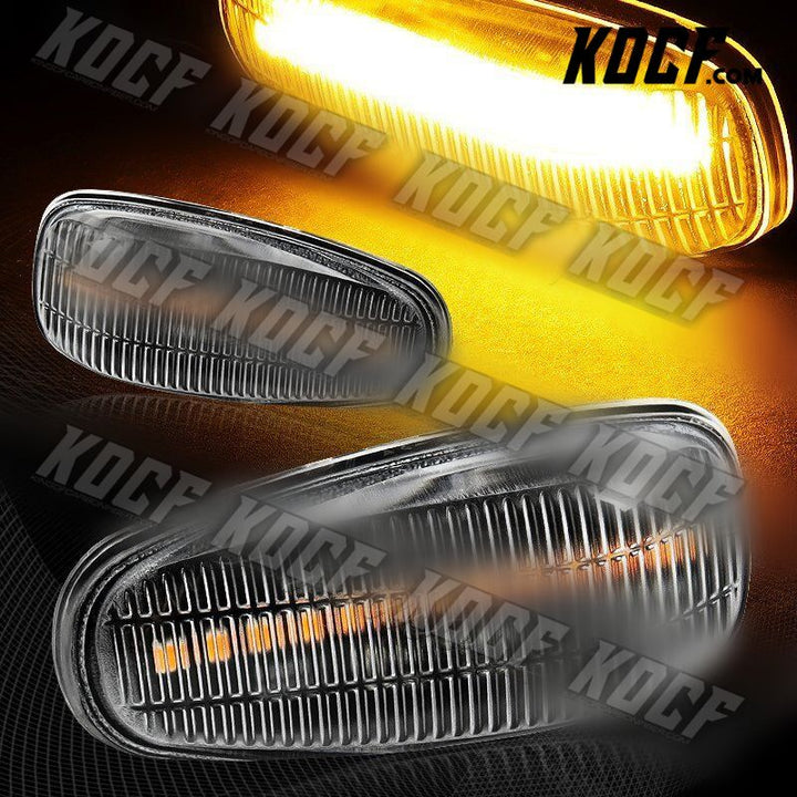 For Mercedes CLK SLK Class Clear Lens Amber LED Turn Signal Side Marker Lights - KOCF.com - Car Parts