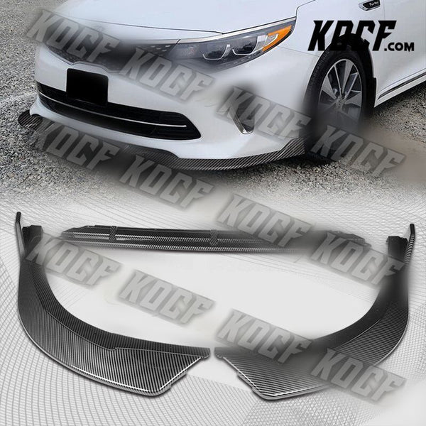 For 16-18 Kia Optima SX SXL Carbon Look Front Bumper Body Splitter Spoiler Lip - KOCF.com - Car Parts