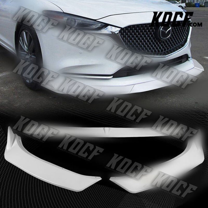 For 2019-2021 Mazda 6 Atenza Painted White Front Bumper Body Kit Spoiler Lip 3PC - KOCF.com - Car Parts