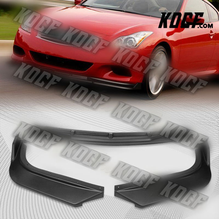 For 08-13 Infiniti G37 2DR Matt BLK STP-Style Front Bumper Splitter Spoiler Lip - KOCF.com - Car Parts