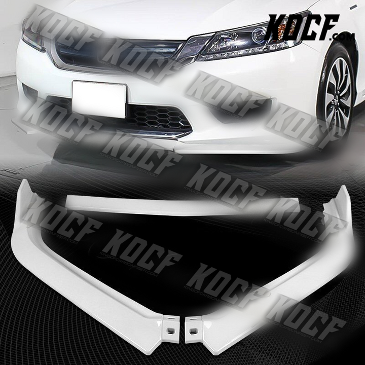 For 2013-2015 Honda Accord Sedan Painted White Front Bumper Splitter Spoiler Lip - KOCF.com - Car Parts