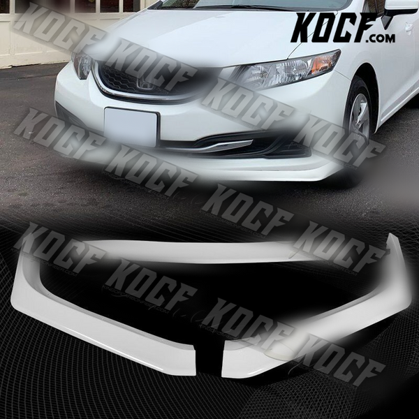 For 2013-2015 Honda Civic Sedan Painted White Aero-Style Front Bumper Body Lip - KOCF.com - Car Parts