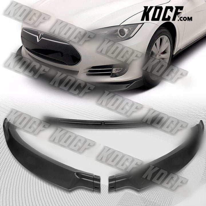 For 12-16 Tesla Model S STP-Style Matt Black Front Bumper Splitter Spoiler Lip - KOCF.com - Car Parts