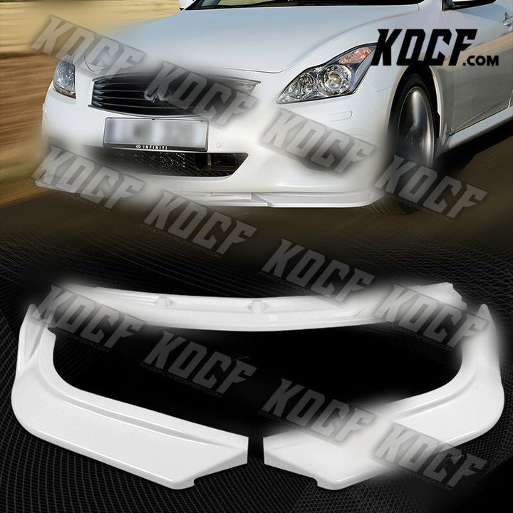 For 2008-2013 Infiniti G37 Coupe Painted White Front Bumper Body Kit Spoiler Lip - KOCF.com - Car Parts