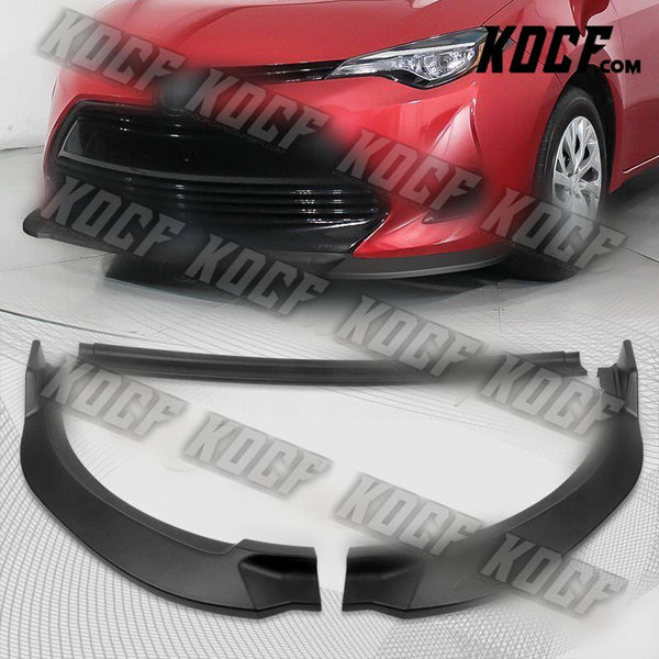 For 2017-2019 Toyota Corolla L LE XLE Type S Matt Black Front Bumper Spoiler Lip - KOCF.com - Car Parts