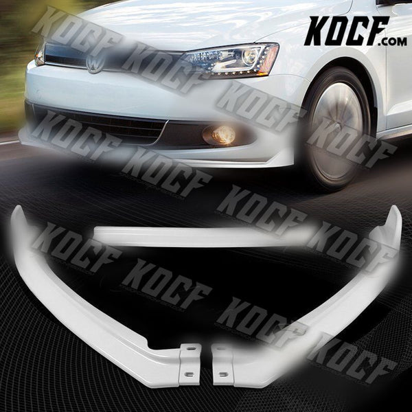 For 2011-2014 Volkswagen Jetta Painted White Front Bumper Splitter Spoiler Lip - KOCF.com - Car Parts