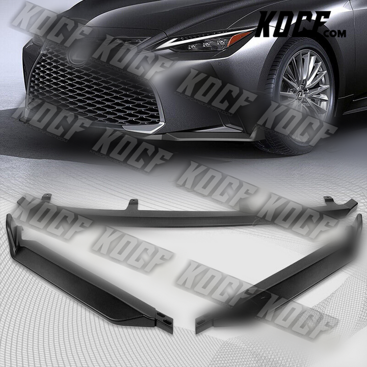 For 2021-2022 Lexus IS300 IS350 Base V-Style Matt Black Front Bumper Spoiler Lip - KOCF.com - Car Parts