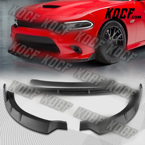 For 15-21 Dodge Charger SRT-Style Matt Black Front Bumper Splitter Spoiler Lip - KOCF.com - Car Parts