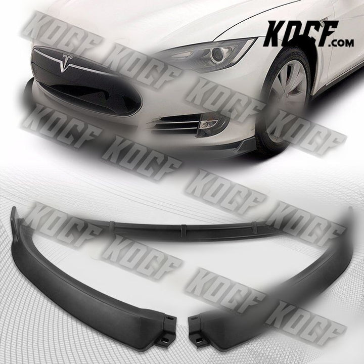 For 2012-2016 Tesla Model S V2 Matt Black Front Bumper Body Splitter Spoiler Lip - KOCF.com - Car Parts