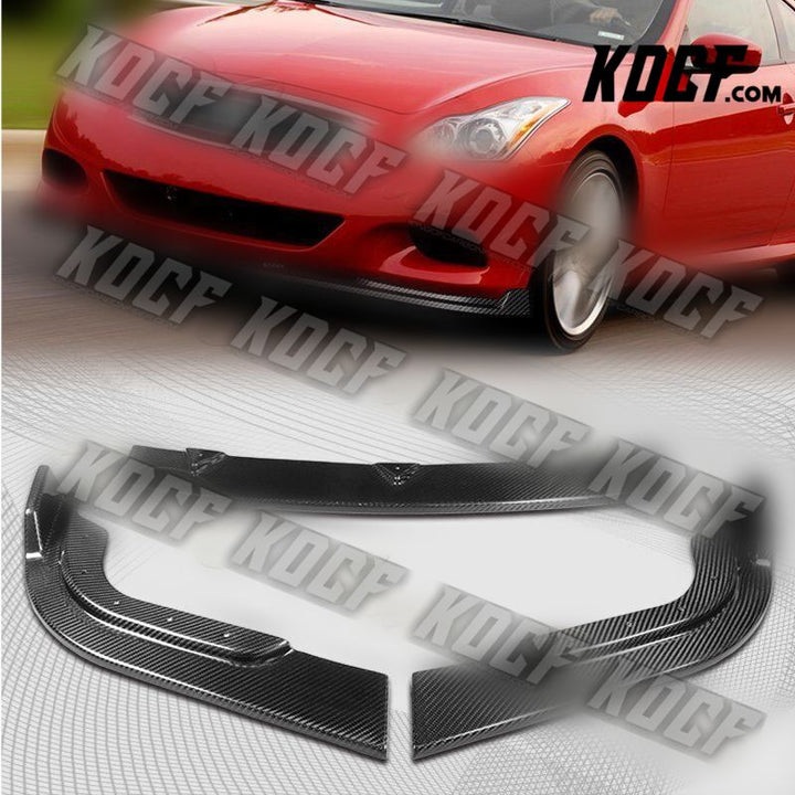 For 2008-2013 Infiniti G37 Coupe Real Carbon Front Bumper Spoiler Splitter Lip - KOCF.com - Car Parts