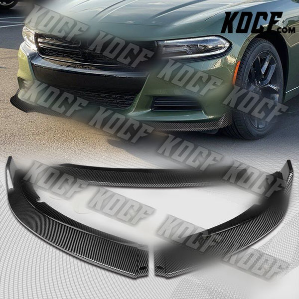 For 2015-2022 Dodge Charger SXT Carbon Look Front Bumper Splitter Spoiler Lip - KOCF.com - Car Parts