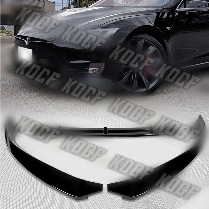 For 16-20 Tesla Model S Painted Black Front Bumper Body Kit Splitter Spoiler Lip - KOCF.com - Car Parts