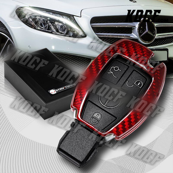 For Mercedes-Benz C180/200/250/300 Real Red Carbon Fiber Remote Key Shell Cover - KOCF.com - Car Parts