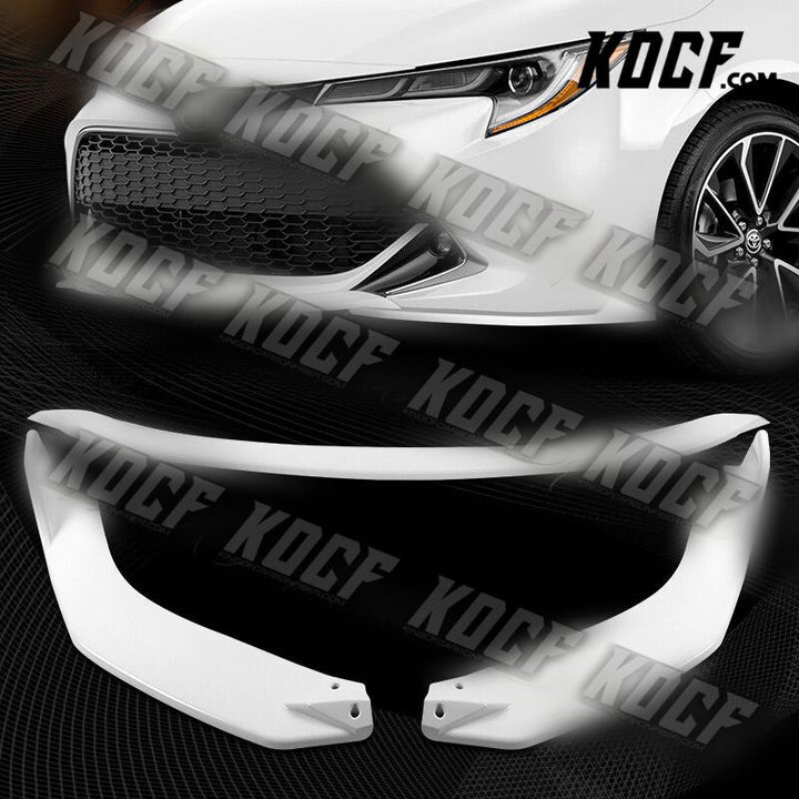 For 2019-2022 Toyota Corolla Hatchback TS-Style Painted White Front Bumper Lip - KOCF.com - Car Parts